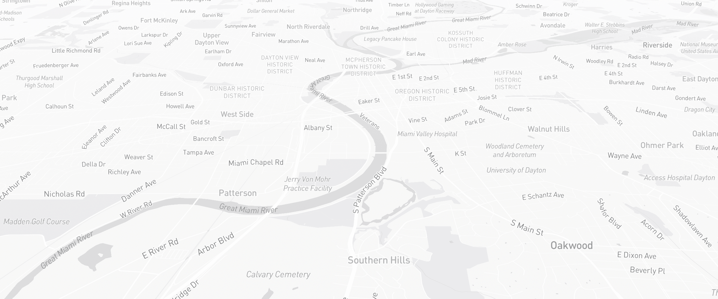 Neighborhood map of Dayton, OH — the area served by Life Insurance Agents of Dayton Group